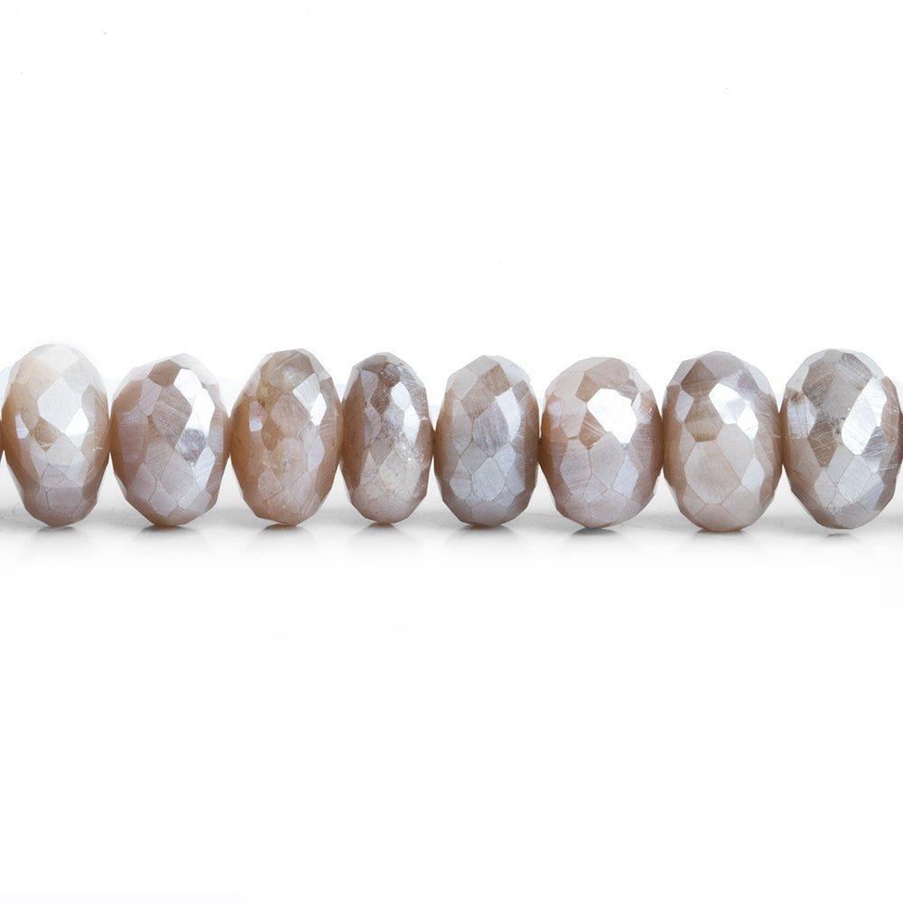7-9mm Mystic Moonstone Faceted Rondelle Beads 7.5 inch 35 pieces - The Bead Traders