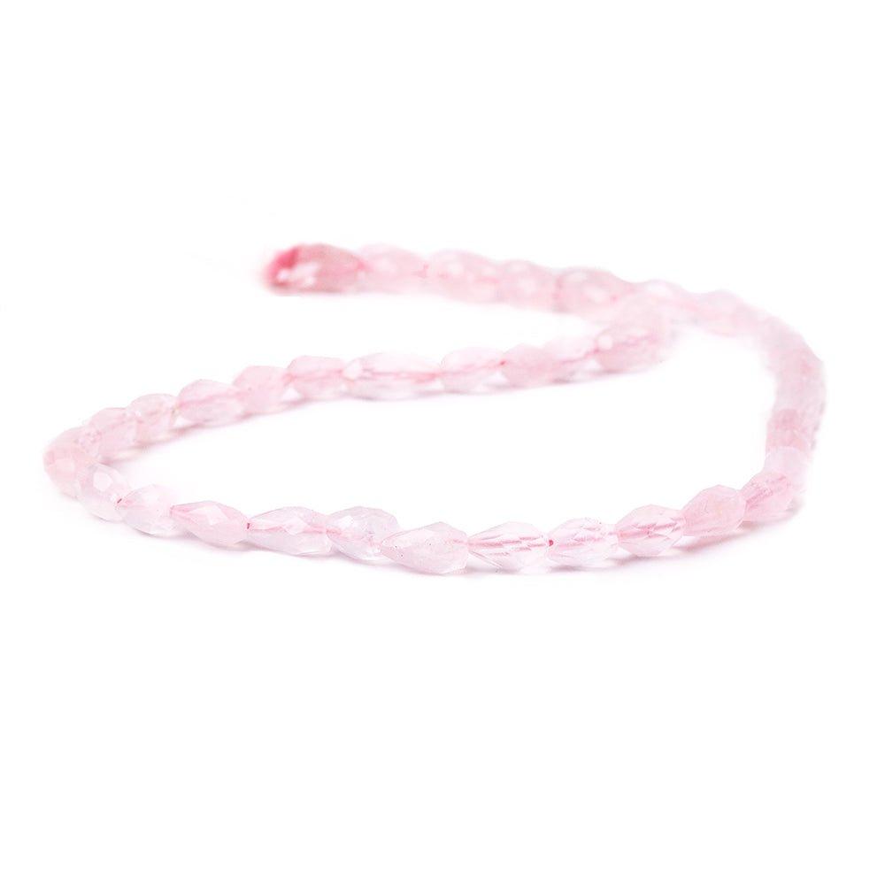 7-9mm Rose Quartz Faceted Teardrop Beads 14 inch 43 beads - The Bead Traders