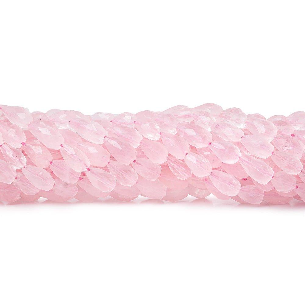 7-9mm Rose Quartz Faceted Teardrop Beads 14 inch 43 beads - The Bead Traders