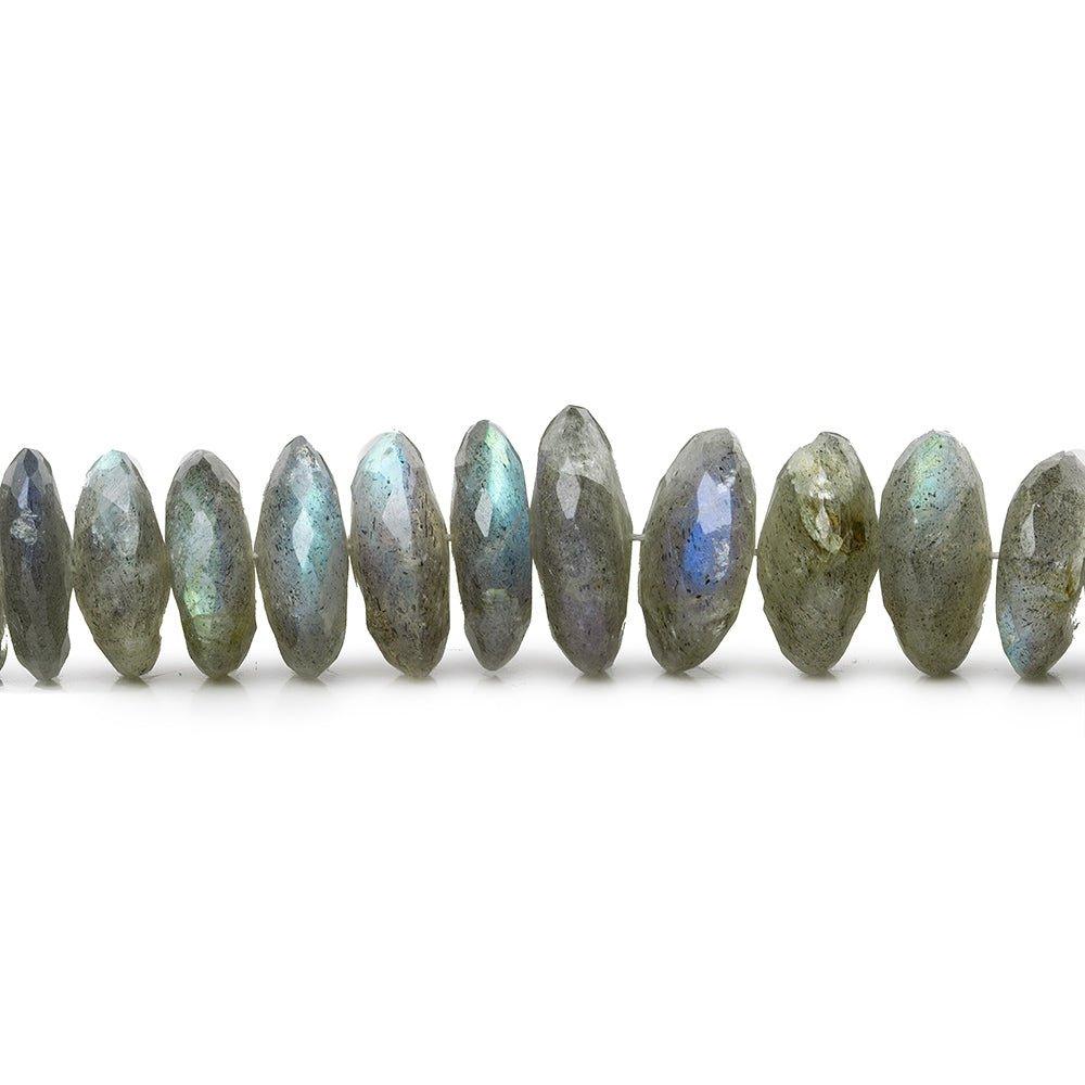 7.5-11.5mm Labradorite German Faceted Rondelles 16 inch 118 beads - The Bead Traders