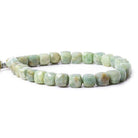 7.5-8.5mm Aquamarine faceted cube beads 8 inch 24 pieces - The Bead Traders