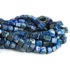 7.5-8.5mm Lapis Lazuli Plain Cube Beads 8 inch 24 pieces - The Bead Traders