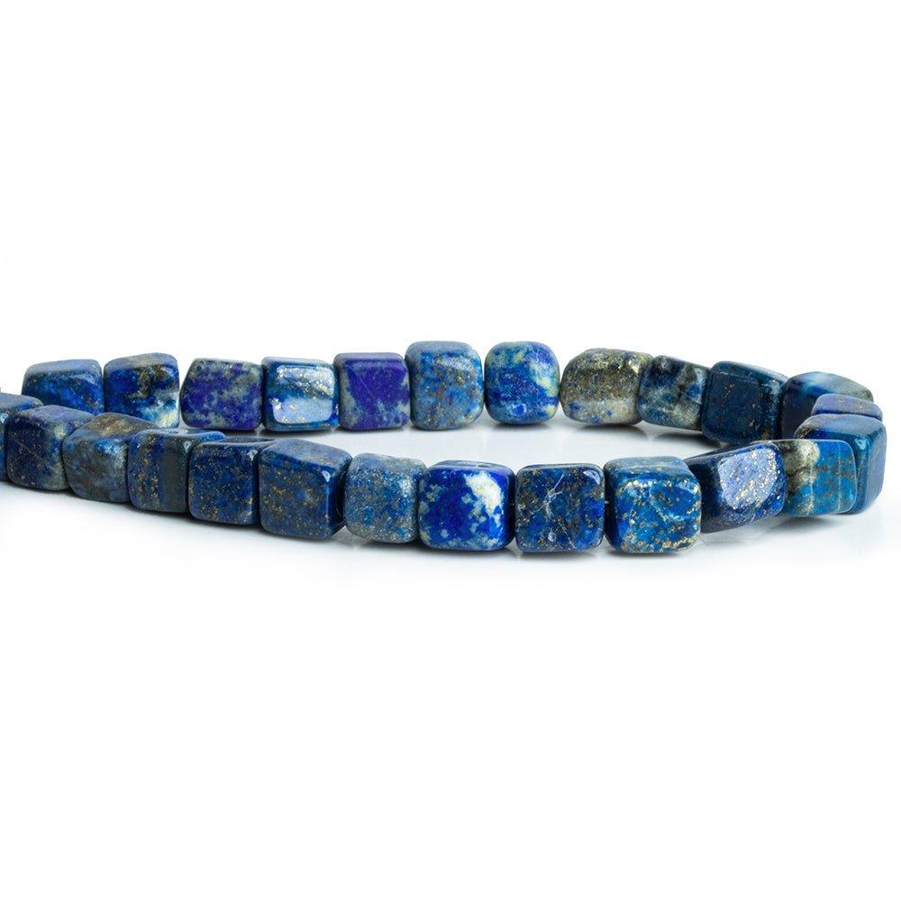 7.5-8.5mm Lapis Lazuli Plain Cube Beads 8 inch 24 pieces - The Bead Traders