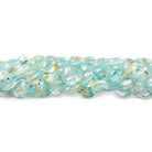 7.5-8mm Aquamarine Plain Oval Beads 13.5 inch 40 pieces - The Bead Traders