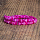 7.5-8mm Dark Magenta Opal Plain Heishis 16 inch 110 beads - The Bead Traders