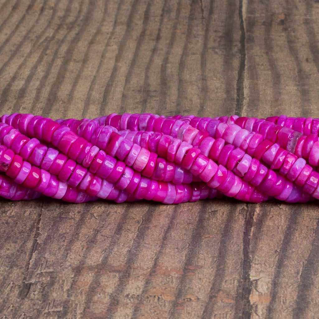 7.5-8mm Dark Magenta Opal Plain Heishis 16 inch 110 beads - The Bead Traders