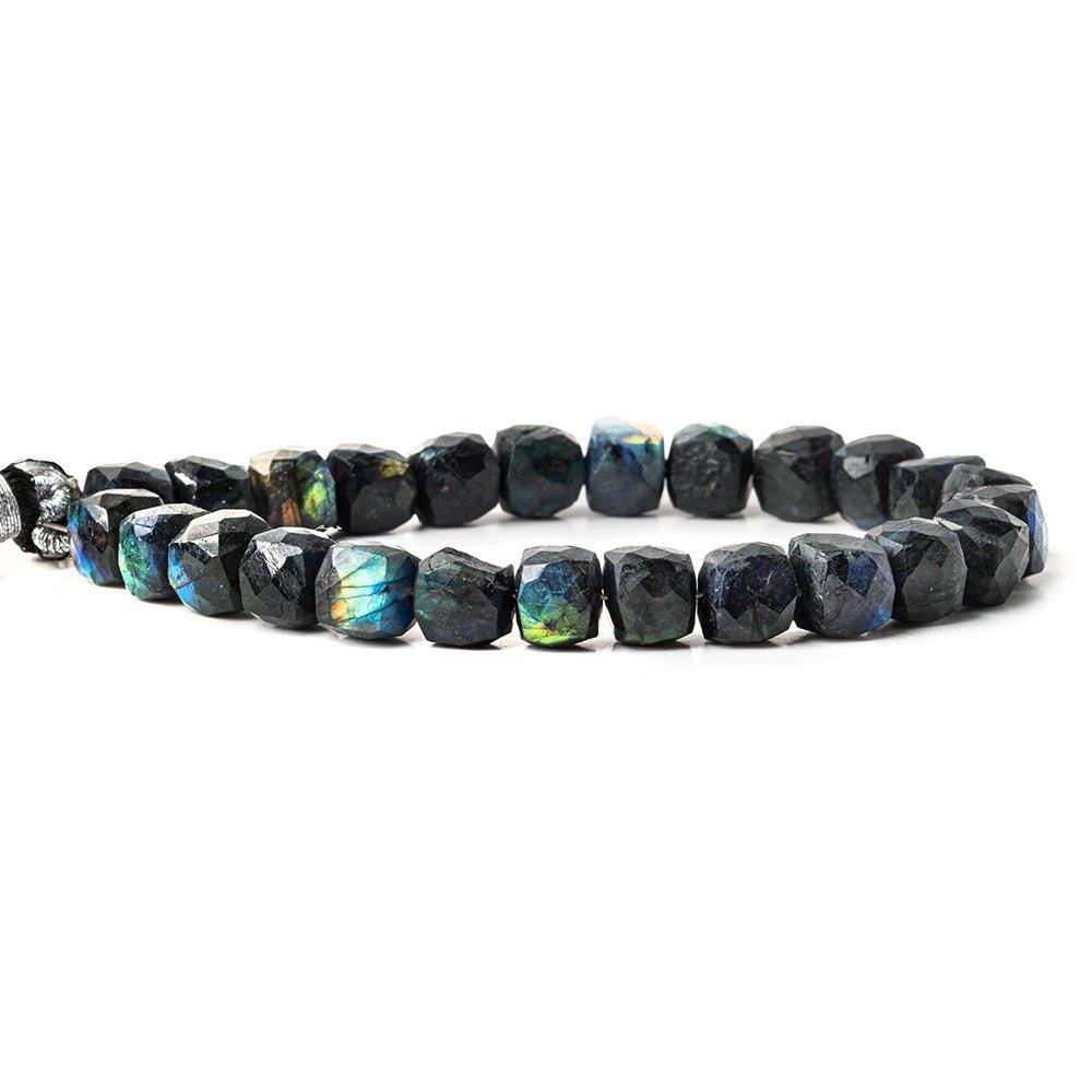 7.5-8mm Indigo Labradorite Faceted Cube Beads 7.5 inch 25 pieces - The Bead Traders