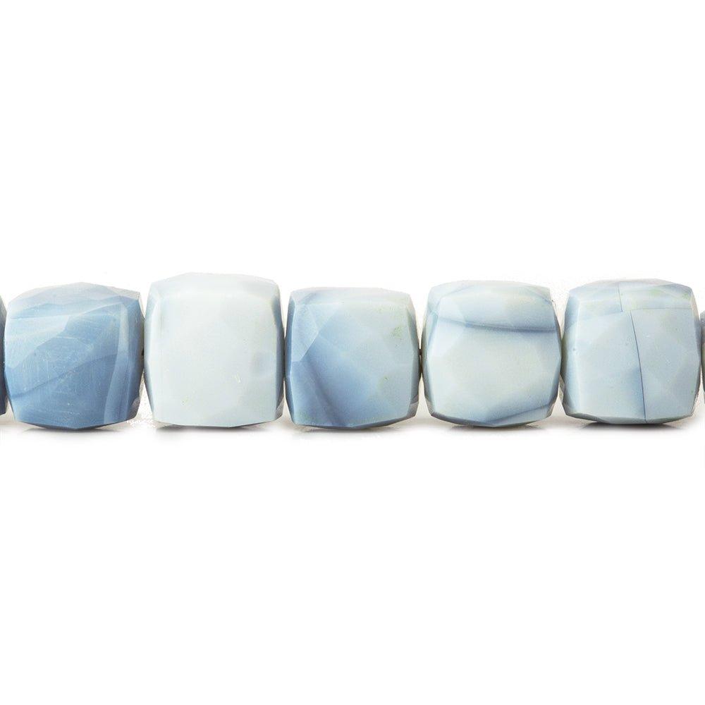 7.5-8mm Owyhee Blue Opal faceted cubes 8 inch 25 beads - The Bead Traders