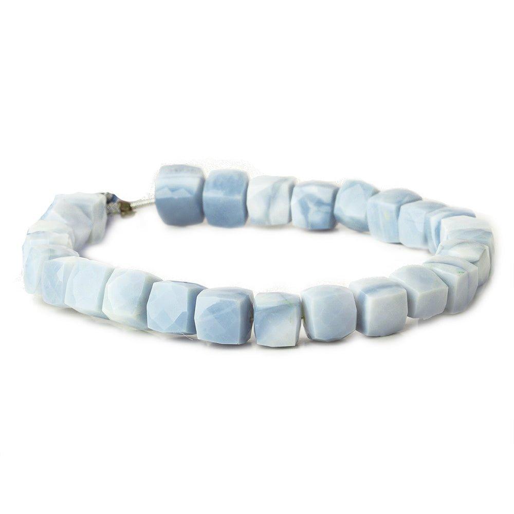 7.5-8mm Owyhee Blue Opal faceted cubes 8 inch 25 beads - The Bead Traders