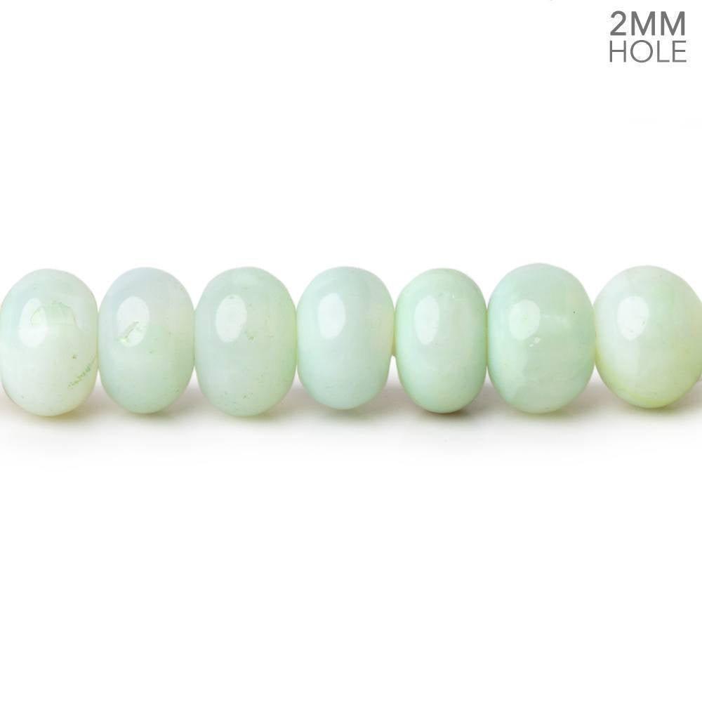 7.5-8mm Pale Lemongrass Opal 2mm Large Hole Plain Rondelles 8 inch 36 beads - The Bead Traders