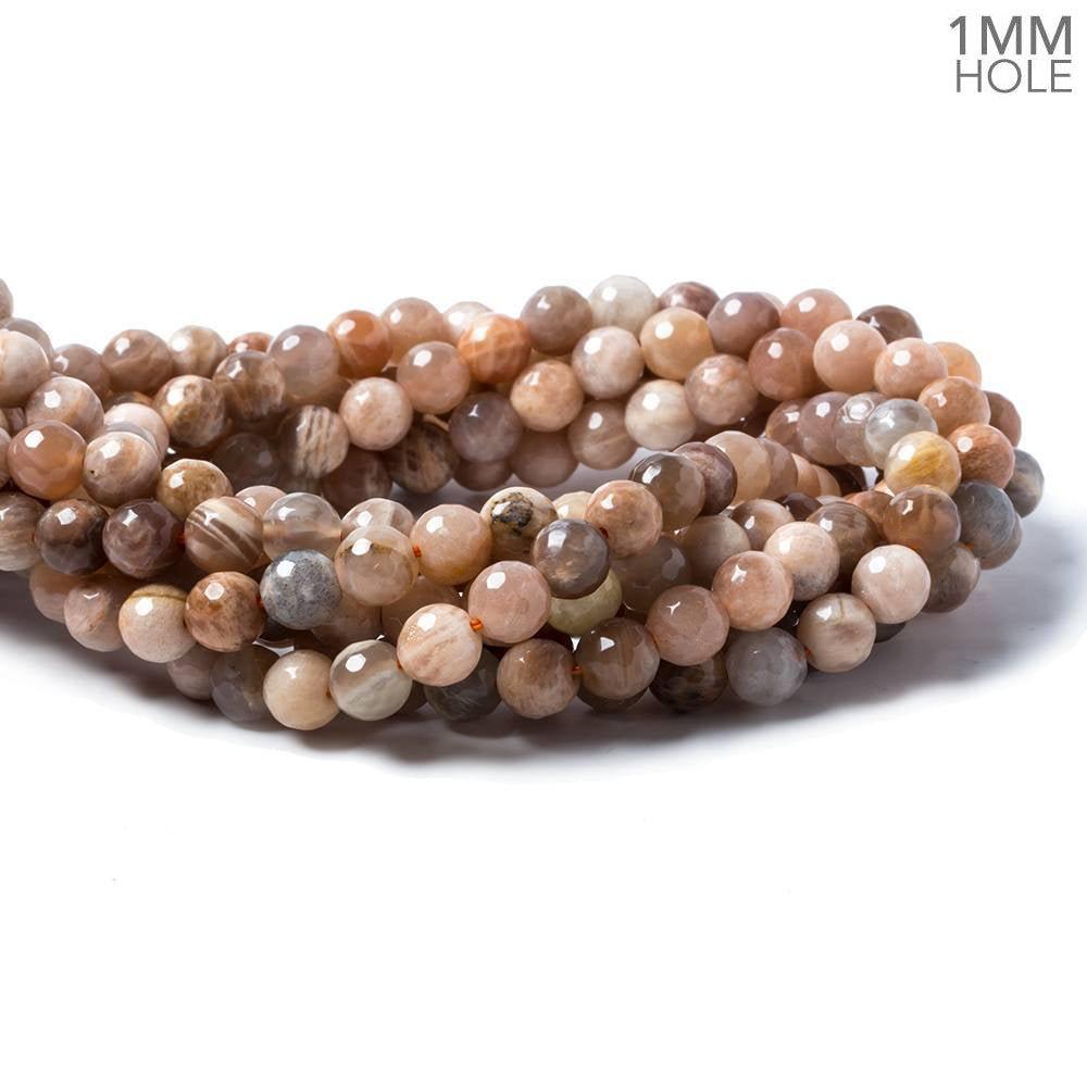 7.5-8mm Sunstone Feldspar faceted round beads 15 inches 50 pieces - The Bead Traders