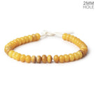 7.5-8mm Yellow Ochre Opal 2mm Large Hole Plain Rondelles 8 inch 38 beads - The Bead Traders