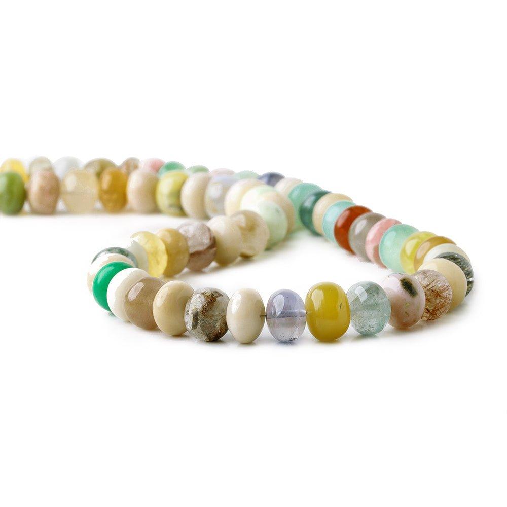 7.5-9mm Multi Gemstone plain rondelles 16 inch 60 beads - The Bead Traders