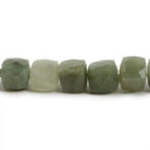 7.5mm Cat's Eye Green Quartz Faceted Cube Beads 8 inch 27 pieces - The Bead Traders