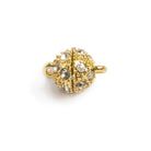 7.5mm Goldtone Rhinestone Ball Magnetic Clasp - The Bead Traders