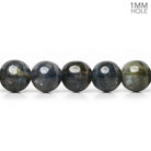 7.5mm Iolite plain rounds 54 beads 15.5 inch - The Bead Traders