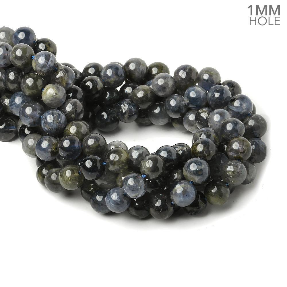 7.5mm Iolite plain rounds 54 beads 15.5 inch - The Bead Traders