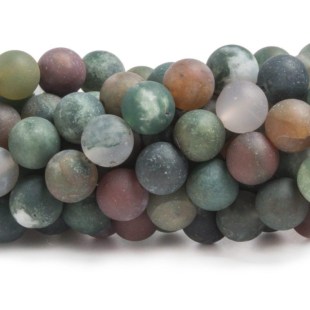 7.5mm Matte Fancy Jasper plain round beads 15 inch 49 pieces - The Bead Traders