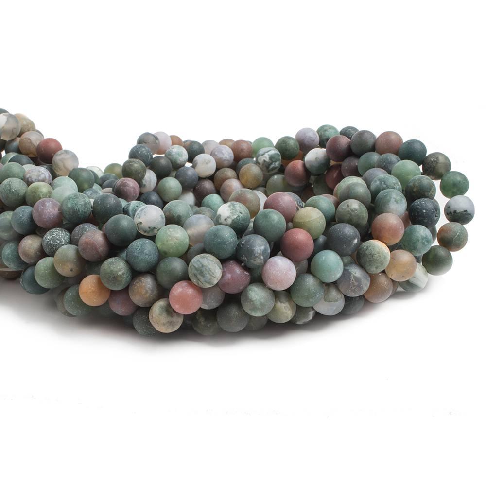 7.5mm Matte Fancy Jasper plain round beads 15 inch 49 pieces - The Bead Traders