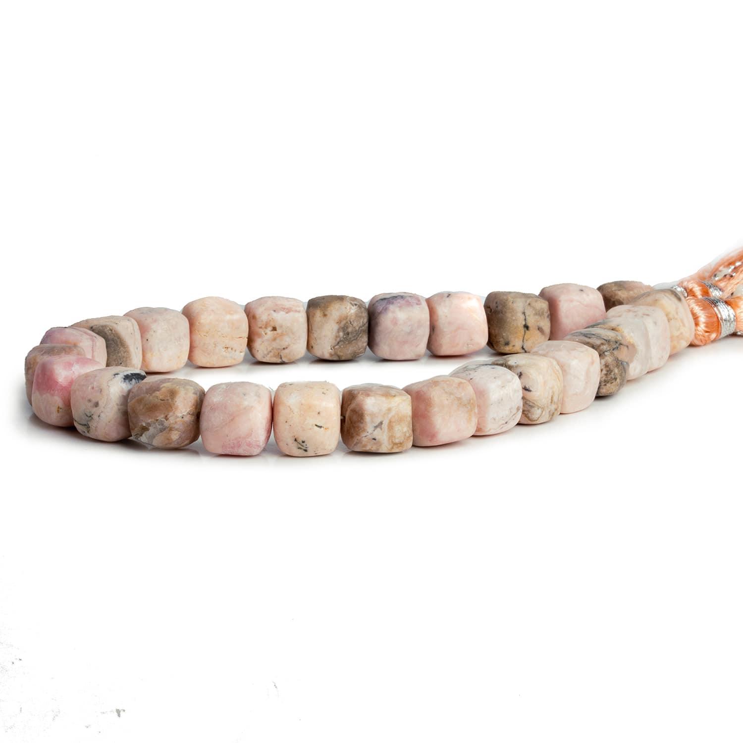 7.5mm Matte Rhodochrosite Plain Cube Beads 7 inch 25 pieces - The Bead Traders