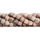 7.5mm Matte Rhodochrosite Plain Cube Beads 7 inch 25 pieces - The Bead Traders