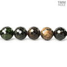7.5mm Multi Color Tourmaline faceted rounds 15.5 inch 51 beads - The Bead Traders