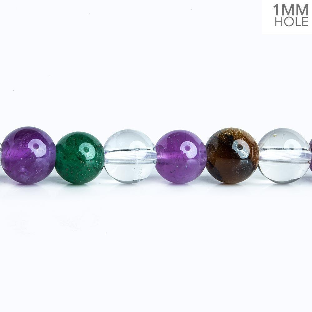 7.5mm Multi Gemstone Plain Round Beads 16 inch 57 pieces - The Bead Traders