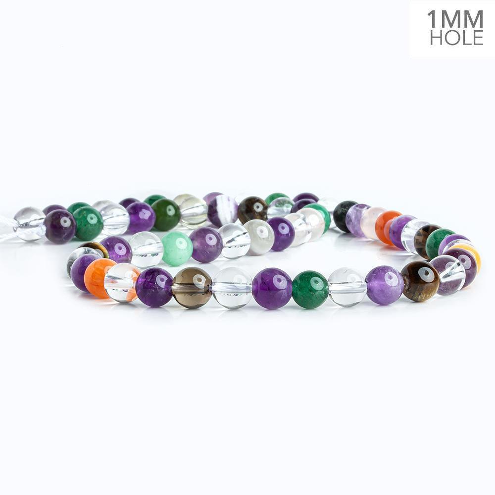 7.5mm Multi Gemstone Plain Round Beads 16 inch 57 pieces - The Bead Traders