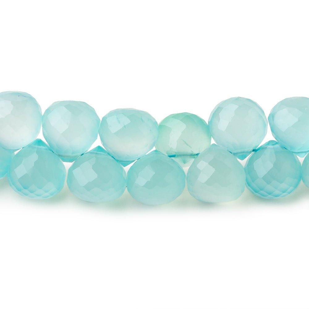 7.5mm Seafoam Blue Chalcedony faceted candy kiss beads 50 pieces - The Bead Traders