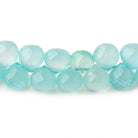 7.5mm Seafoam Blue Chalcedony faceted candy kiss beads 50 pieces - The Bead Traders