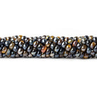 7.5mm Silver Metallic Multi Color Tiger's Eye faceted rondelles 15.5 inch 78 beads - The Bead Traders