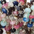 7.5mm Tropical Multi Chalcedony rondelle Silver Chain by the foot 26 pcs - The Bead Traders