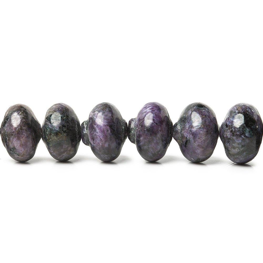 7.5x6.5-13x7.5mm Charoite lantern-like fancy rondelle beads 18 inches 60 pieces - The Bead Traders