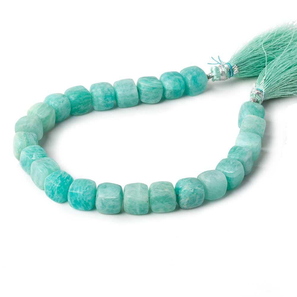 7.5x7.5mm - 8x8mm Matte Amazonite plain cubes 7.5 inch 23 beads AA - The Bead Traders