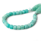 7.5x7.5mm - 8x8mm Matte Amazonite plain cubes 7.5 inch 23 beads AA - The Bead Traders