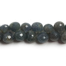 7.5x8-10x10mm Green Blue Sapphire Faceted Candy Kiss Beads 7.5 inch 47 pcs - The Bead Traders