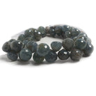 7.5x8-10x10mm Green Blue Sapphire Faceted Candy Kiss Beads 7.5 inch 47 pcs - The Bead Traders