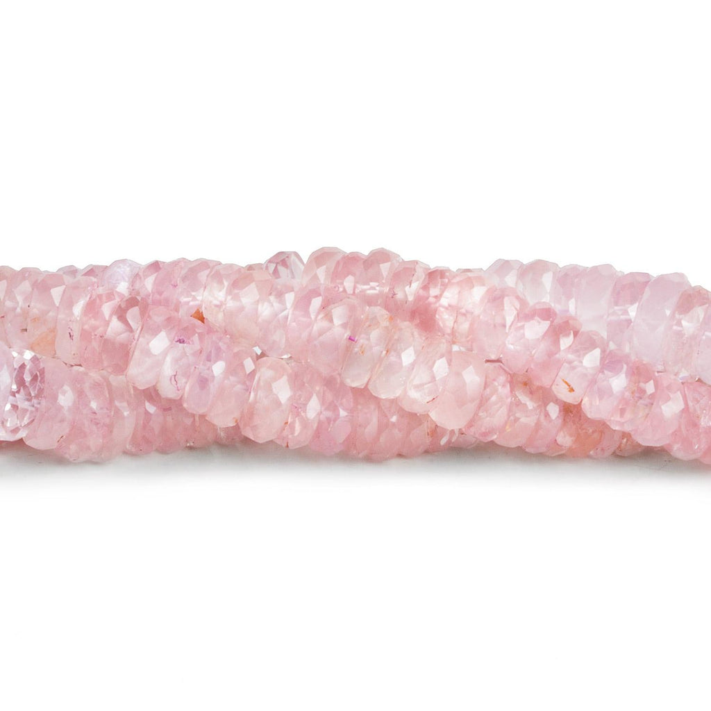 7mm-10mm Rose Quartz Faceted Heishis 8 inch 70 beads - The Bead Traders