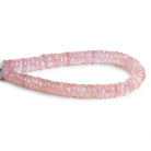 7mm-10mm Rose Quartz Faceted Heishis 8 inch 70 beads - The Bead Traders
