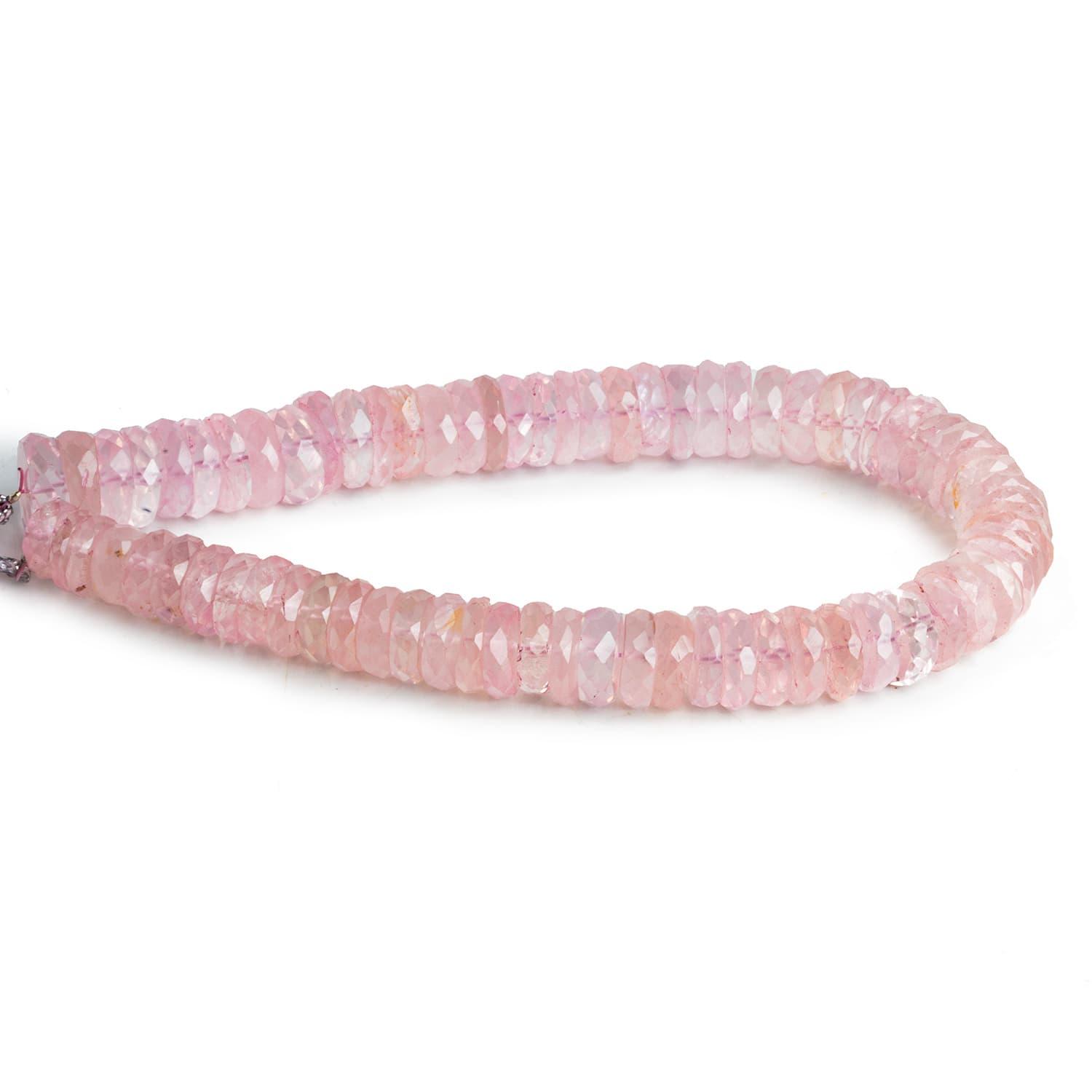 7mm-10mm Rose Quartz Faceted Heishis 8 inch 70 beads - The Bead Traders