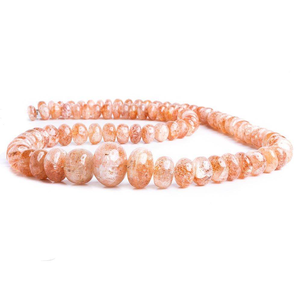 7mm-15mm Sunstone Plain Rondelle Beads 18 inch 85 pieces - The Bead Traders