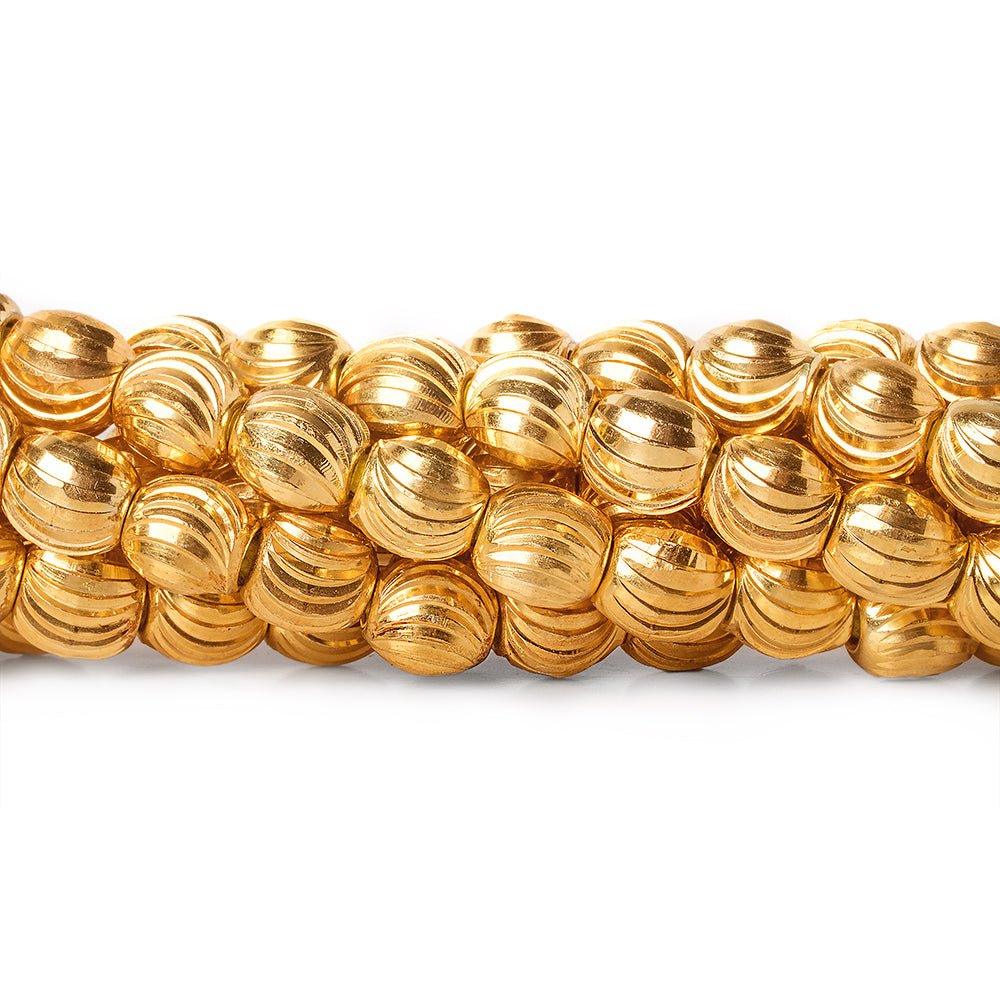 7mm 22kt Gold Plated Brass Scallop Oval Beads - The Bead Traders