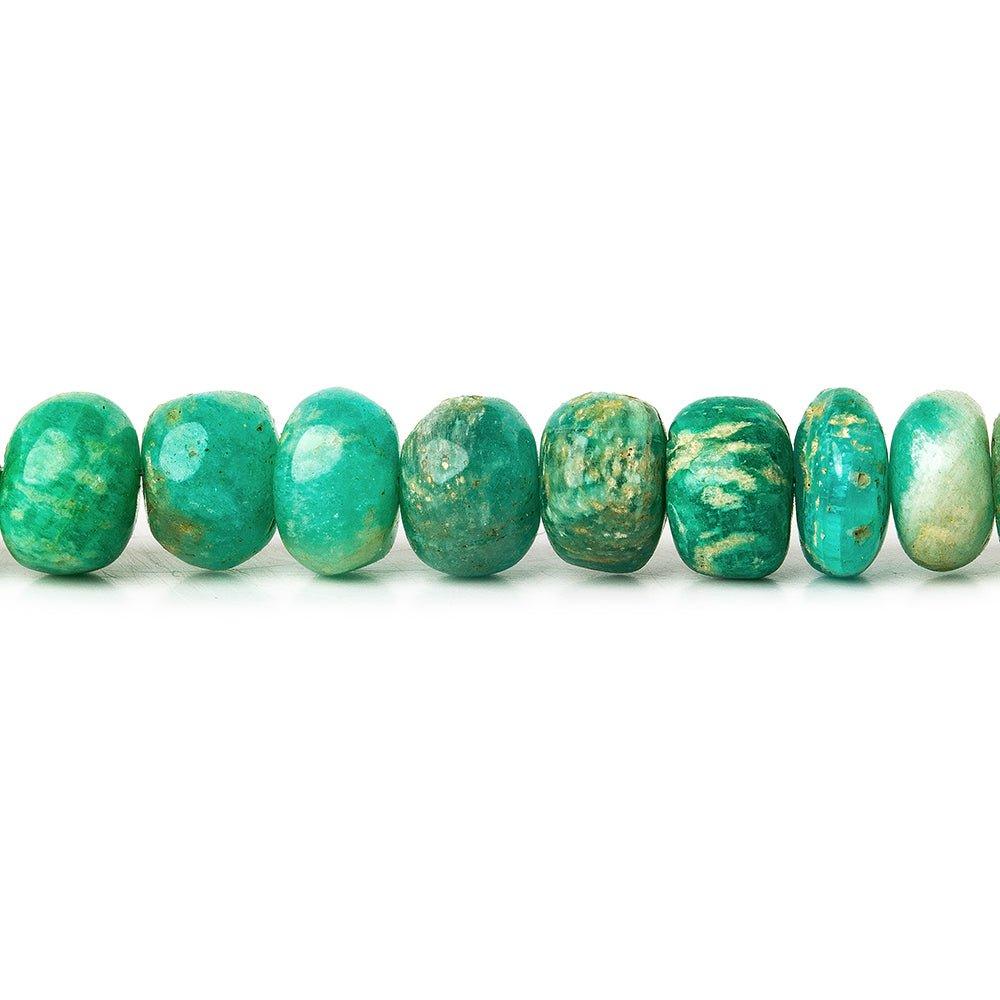 7mm -7.5mm Russian Amazonite plain rondelle beads 16 inch 90 pieces - The Bead Traders