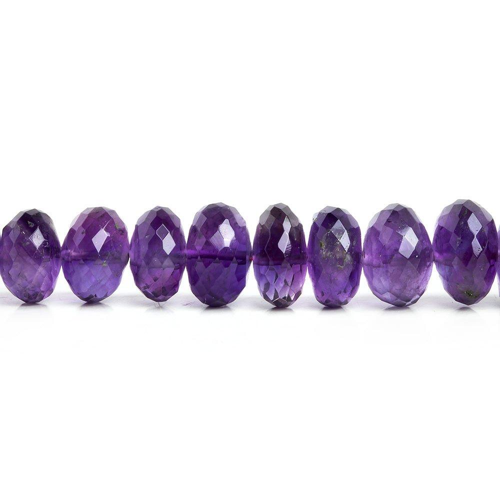 7mm-8mm Amethyst Faceted Rondelle Beads 8 inch 40 pieces - The Bead Traders