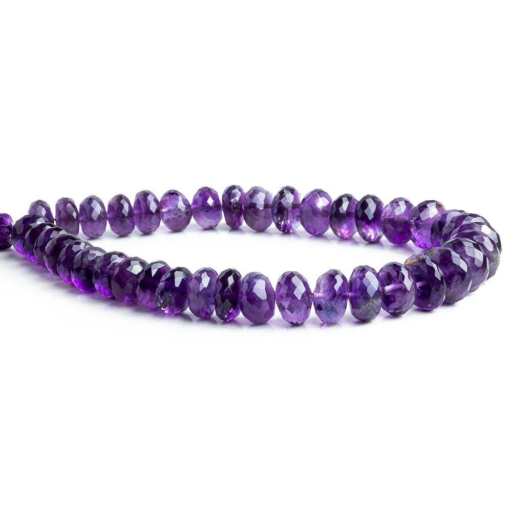 7mm-8mm Amethyst Faceted Rondelle Beads 8 inch 40 pieces - The Bead Traders
