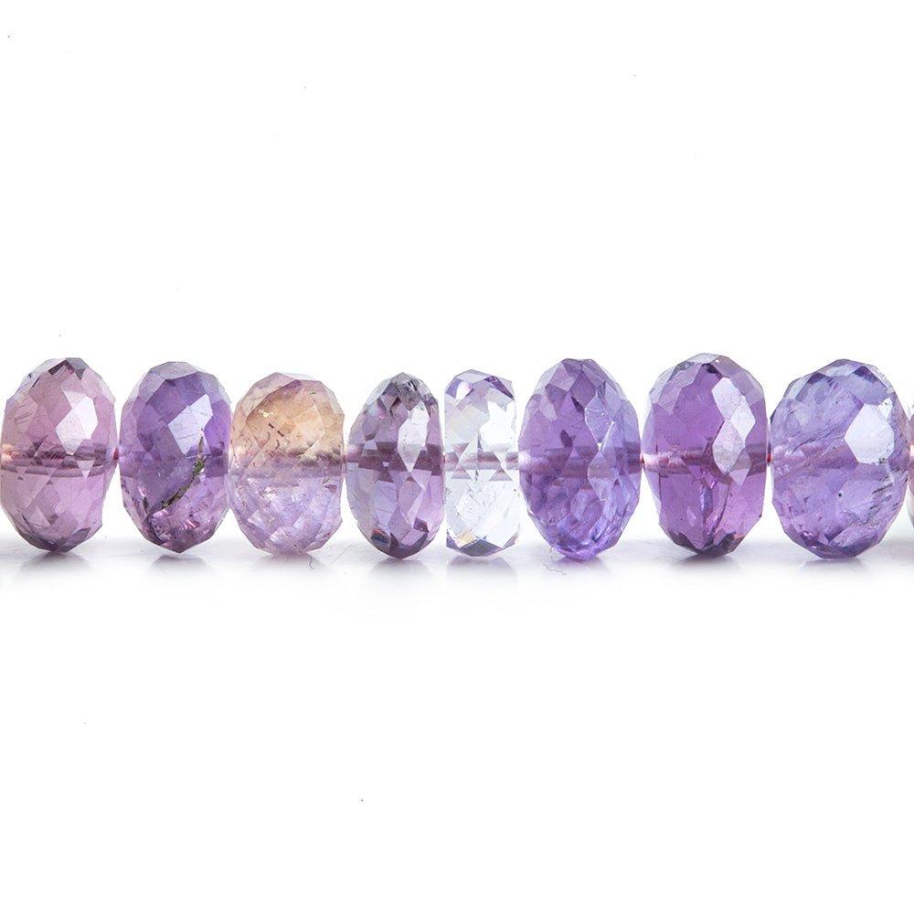 7mm-8mm Ametrine Faceted Rondelle Beads 8 inch 48 pieces - The Bead Traders