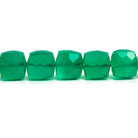 7mm-8mm Green Onyx Faceted Cube Beads 9 inch 33 pieces - The Bead Traders