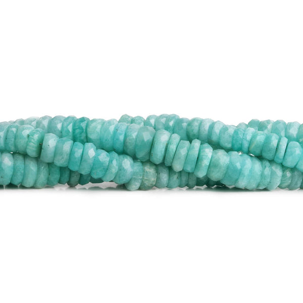 7-8mm Amazonite Faceted Heishi 7.5 inch 65 beads