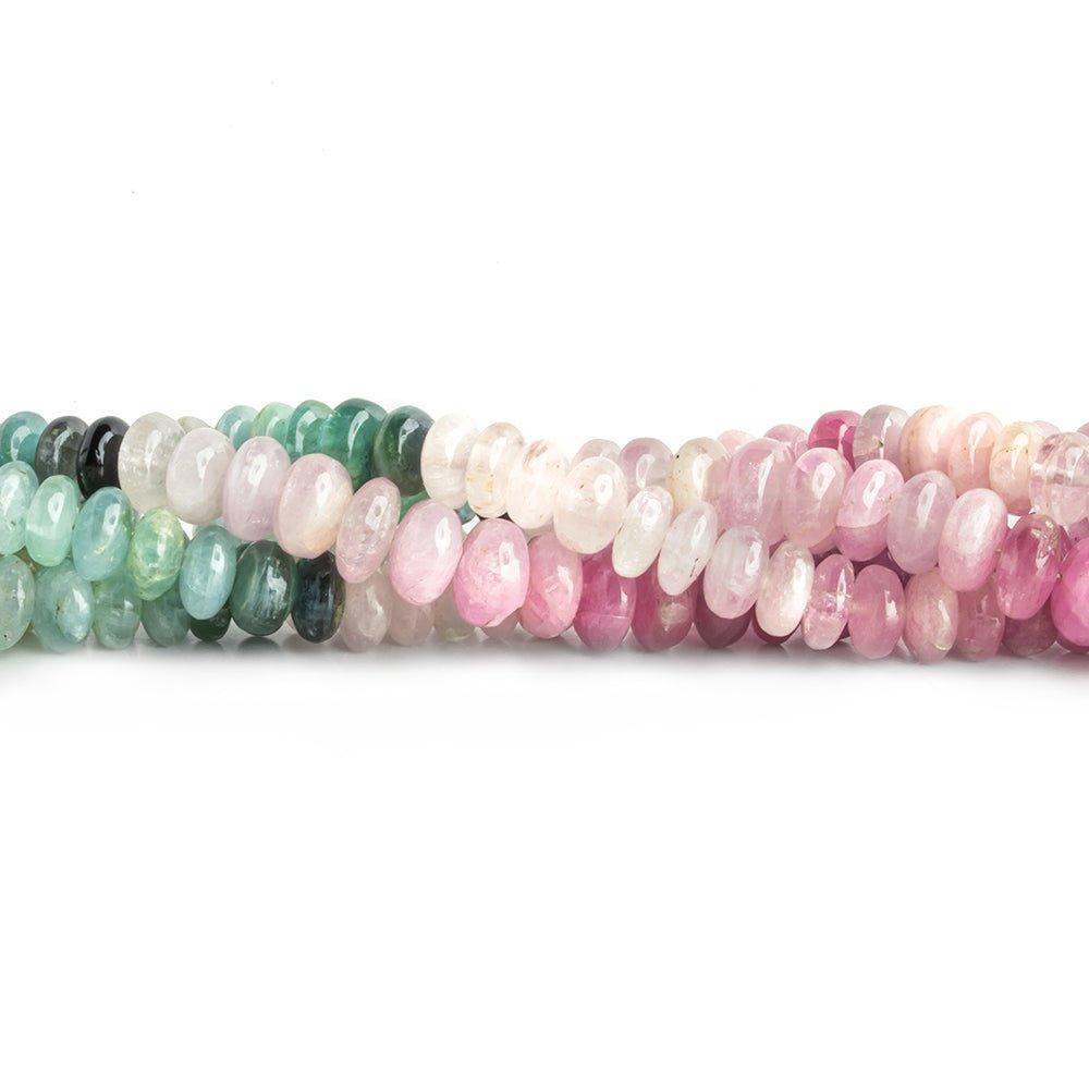 7mm Afghani Tourmaline Plain Rondelle Beads 16 inch 125 pieces - The Bead Traders