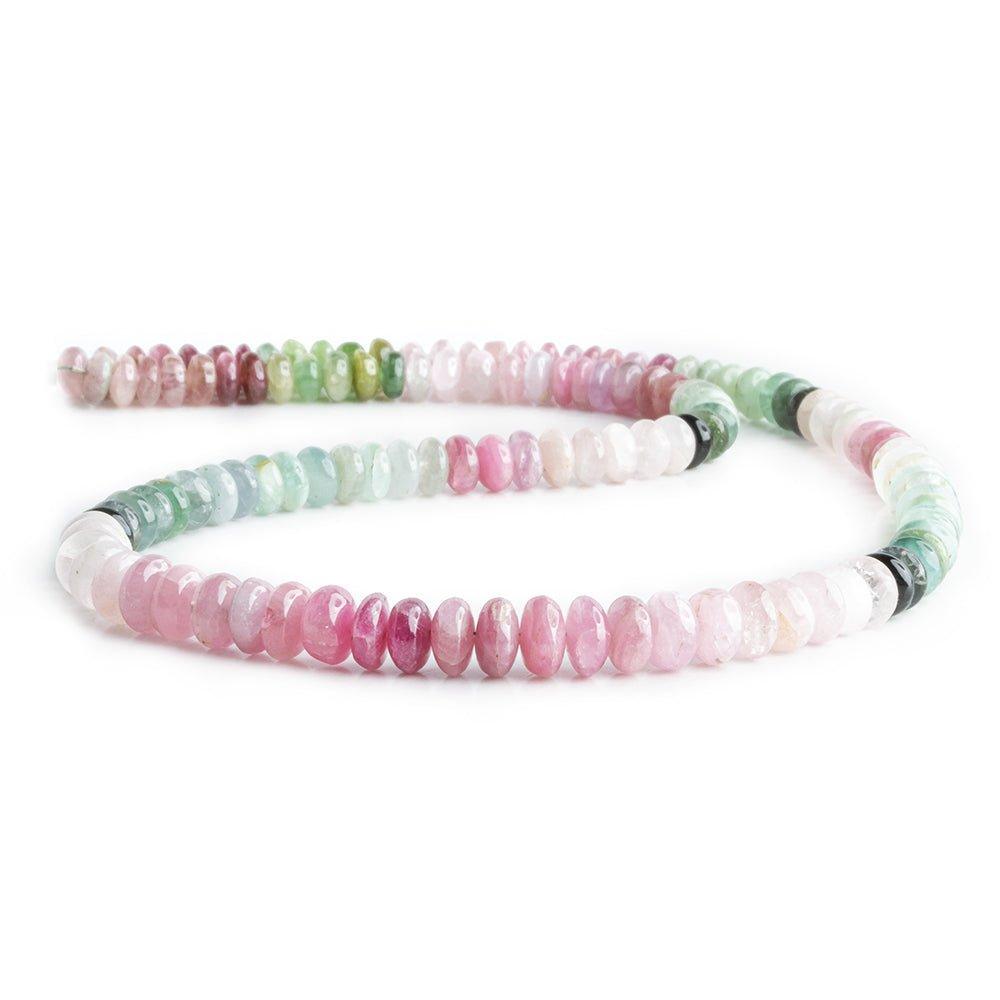 7mm Afghani Tourmaline Plain Rondelle Beads 16 inch 125 pieces - The Bead Traders